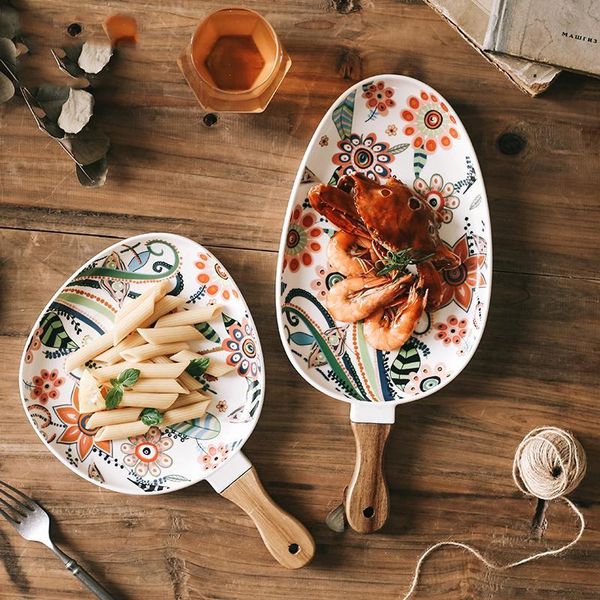 dishes & plates nordic ceramic dinner dish steak salad tray with wooden handle christmas home decor oval tableware
dishes & plates nordic ceramic dinner dish steak salad tray with wooden handle christmas home decor oval tableware