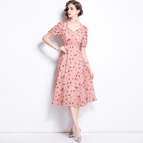 party dresses summer sweet appliques pink floral dress women puff sleeve flower printed midi ladies cute jacquard wedding vestido k8866, White;black
party dresses summer sweet appliques pink floral dress women puff sleeve flower printed midi ladies cute jacquard wedding vestido k8866, White;black