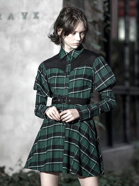 casual dresses punk rave women's puff sleeved mid-length dress fashion green plaid with belt girls gothic daily, Black;gray
casual dresses punk rave women's puff sleeved mid-length dress fashion green plaid with belt girls gothic daily, Black;gray