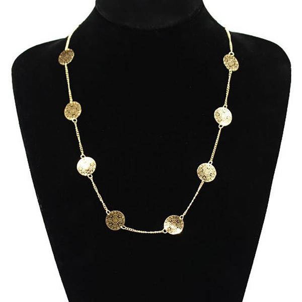 pendant necklaces handmade creative hollow carved flower round sequins long necklace women fashion exquisite party statement, Silver
pendant necklaces handmade creative hollow carved flower round sequins long necklace women fashion exquisite party statement, Silver