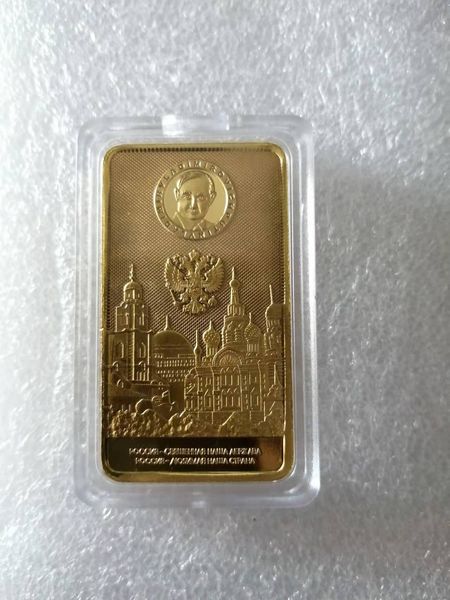 1pcs russia gold bar gift russian president vladimir putin and kremlin 1oz replica souvenir coin collection
1pcs russia gold bar gift russian president vladimir putin and kremlin 1oz replica souvenir coin collection