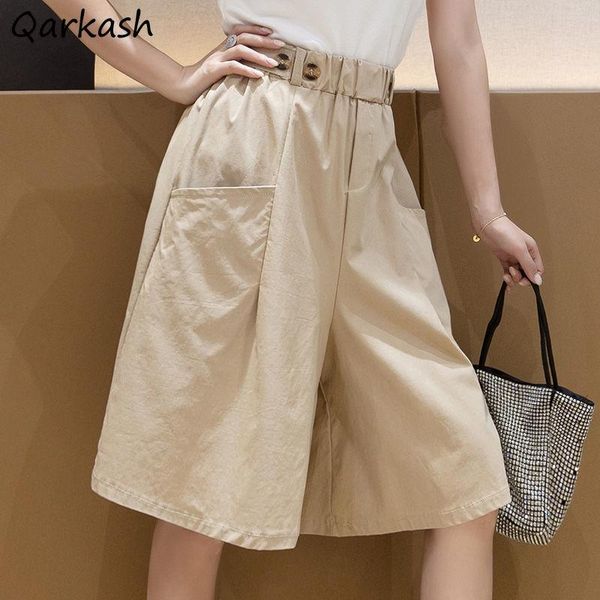 women's shorts women knee-length wide leg trousers summer korean style high waist fashion design casual vintage retros buttons all-matc, White;black
women's shorts women knee-length wide leg trousers summer korean style high waist fashion design casual vintage retros buttons all-matc, White;black