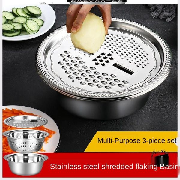 stainless steel chopping artifact multi-functional potato grater home washing basin drain basket storage bottles & jars
stainless steel chopping artifact multi-functional potato grater home washing basin drain basket storage bottles & jars