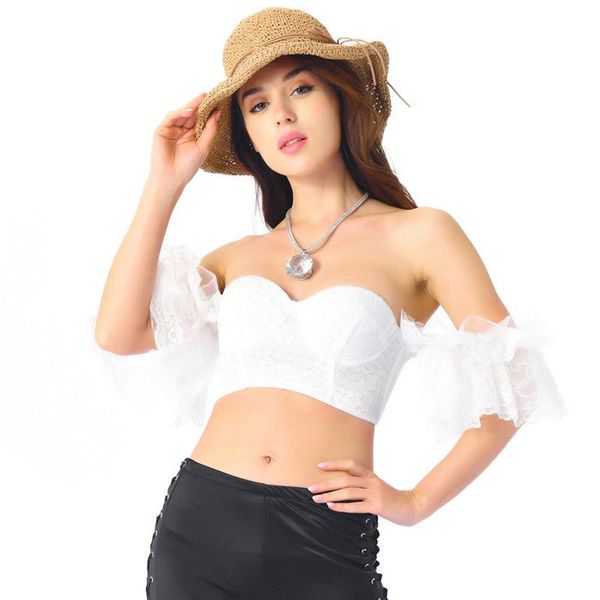 bras white floral lace short sleeve sweet strapless bralette crop bustier bra for women underwear clubwear gothic brassiere, Red;black
bras white floral lace short sleeve sweet strapless bralette crop bustier bra for women underwear clubwear gothic brassiere, Red;black