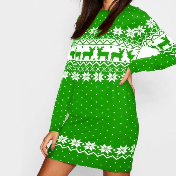 casual dresses christmas elk print crew neck long sleeve dress for women, Black;gray
casual dresses christmas elk print crew neck long sleeve dress for women, Black;gray