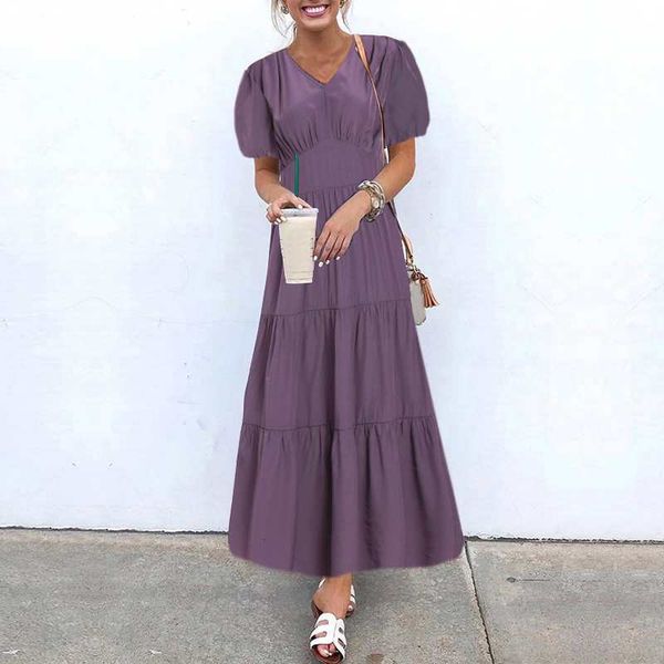 casual dresses fashion holiday party long elegant solid women's autumn sundress vonda 2021 pleated short sleeve maxi vestidos 91d3, Black;gray
casual dresses fashion holiday party long elegant solid women's autumn sundress vonda 2021 pleated short sleeve maxi vestidos 91d3, Black;gray