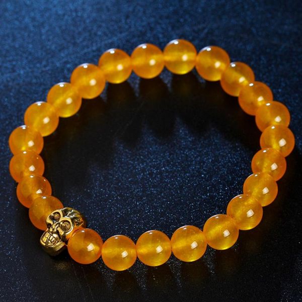 link, chain natural stone bracelet chalcedony lava tiger eye garnet antique gold color skull jewelry gift, Black
link, chain natural stone bracelet chalcedony lava tiger eye garnet antique gold color skull jewelry gift, Black