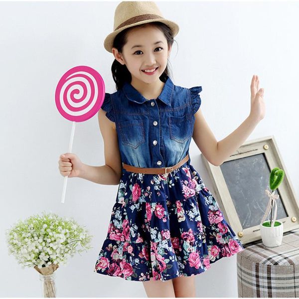 girl's dresses girls casual summer denim dress big flower sand washing clothes kids blue for, Red;yellow
girl's dresses girls casual summer denim dress big flower sand washing clothes kids blue for, Red;yellow