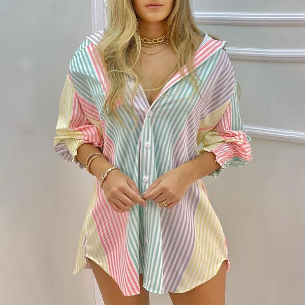 casual dresses autumn women stripe print ruched long sleeve button shirt blouse mini 2021 ladies party beach short vestidos, Black;gray
casual dresses autumn women stripe print ruched long sleeve button shirt blouse mini 2021 ladies party beach short vestidos, Black;gray