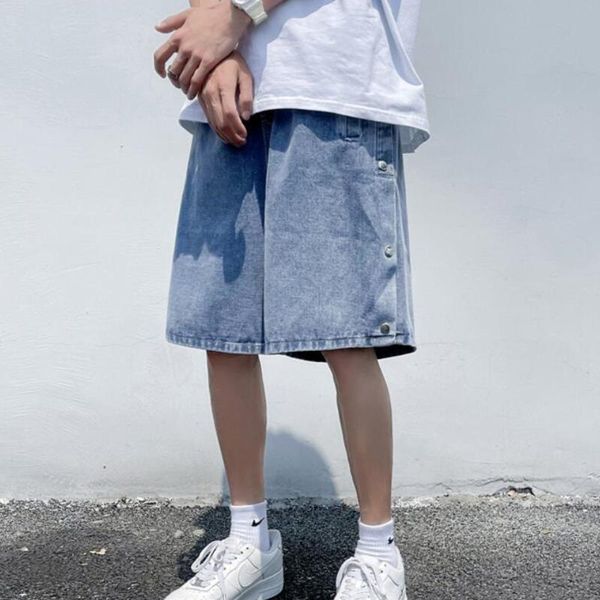 solid color buttoned denim shorts men korean fashion casual harajuku streetwear wide-leg straight pants men's, White;black
solid color buttoned denim shorts men korean fashion casual harajuku streetwear wide-leg straight pants men's, White;black