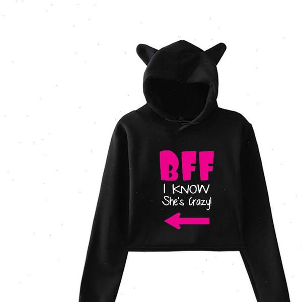 womens hoodies crop clothes women bff i shes crazy funny letter printed pullover sudadera plus size hoody, Black
womens hoodies crop clothes women bff i shes crazy funny letter printed pullover sudadera plus size hoody, Black
