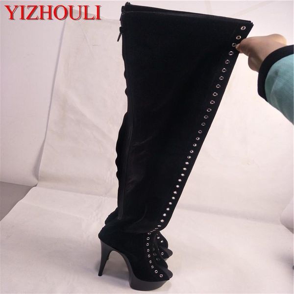 boots 15cm high heel formal dress thigh ultra heels 6 inch platform side of the bandage women over-the-knee long1, Black
boots 15cm high heel formal dress thigh ultra heels 6 inch platform side of the bandage women over-the-knee long1, Black
