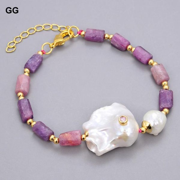 beaded, strands guaiguai jewelry natural gems rose purple tourmaline rectangle rough white keshi pearl bracelet 8.5" for women, Black
beaded, strands guaiguai jewelry natural gems rose purple tourmaline rectangle rough white keshi pearl bracelet 8.5" for women, Black