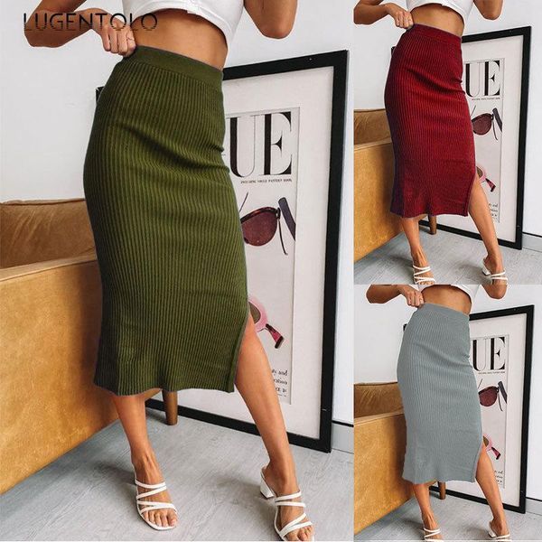 lugentolo women skirt autumn winter elegant high waist irregular split solid stripe lady straight slim pencil skirts, Black
lugentolo women skirt autumn winter elegant high waist irregular split solid stripe lady straight slim pencil skirts, Black