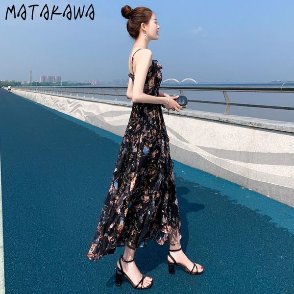 matakawa high-end sleeveless dress women elegant robe floral woman dress ruffles spaghetti strap vestido feminino 210513, Black;gray
matakawa high-end sleeveless dress women elegant robe floral woman dress ruffles spaghetti strap vestido feminino 210513, Black;gray