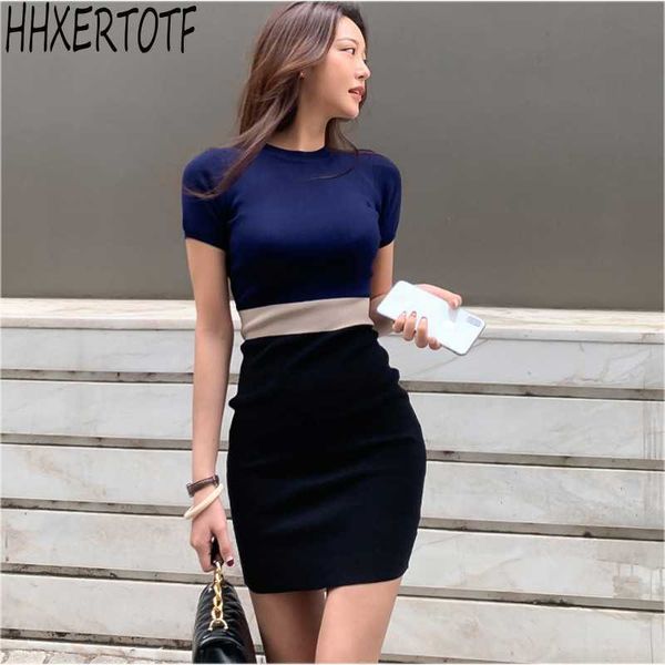 summer elegant women o-neck color block pencil dress slim elastic knitted sheath bodycon dresses 210531, Black;gray
summer elegant women o-neck color block pencil dress slim elastic knitted sheath bodycon dresses 210531, Black;gray