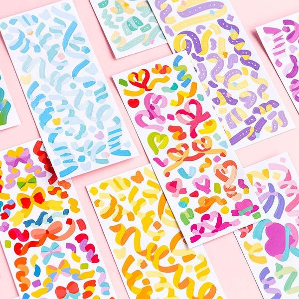 gift wrap cute star coated paper sticker 3 sheets/pack diy scrapbooking ribbon diary decorate stationery school supplies