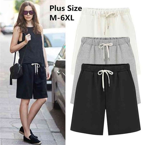 large size summer cotton casual women shorts plus loose ladies female solid color short pant 210623, White;black
large size summer cotton casual women shorts plus loose ladies female solid color short pant 210623, White;black