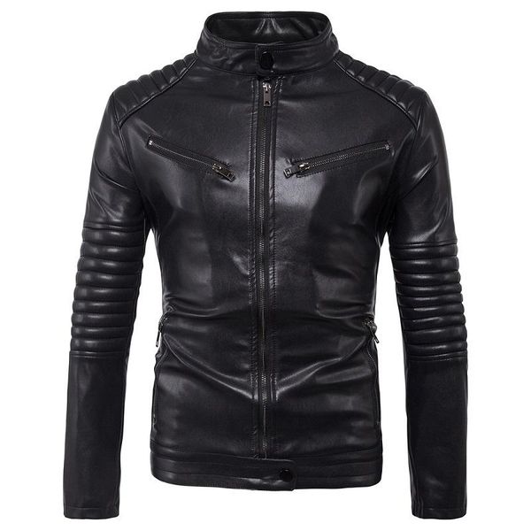 men's fur & faux black pu leather jacket fashion punk style multi-zipper stand collar handsome slim motorcycle coat outwear
men's fur & faux black pu leather jacket fashion punk style multi-zipper stand collar handsome slim motorcycle coat outwear