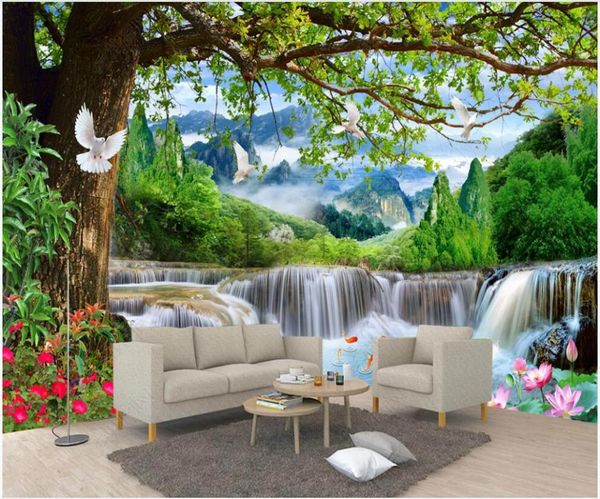 custom po 3d wallpaper green big tree forest waterfall landscape room home decor wall murals for walls 3 d wallpapers
custom po 3d wallpaper green big tree forest waterfall landscape room home decor wall murals for walls 3 d wallpapers