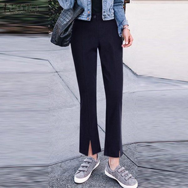women's pants & capris zanzea fashion ladies high waist long trousers plus size female straight streetwear pockets split hem bottoms, Black;white
women's pants & capris zanzea fashion ladies high waist long trousers plus size female straight streetwear pockets split hem bottoms, Black;white