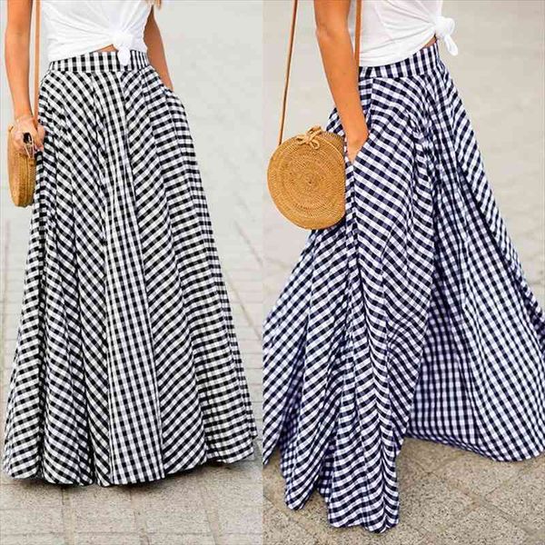 womens long skirts vintage plaid check skirt zipper pleated faldas bohemian jupe femme casual pockets maxi skirts, Black
womens long skirts vintage plaid check skirt zipper pleated faldas bohemian jupe femme casual pockets maxi skirts, Black