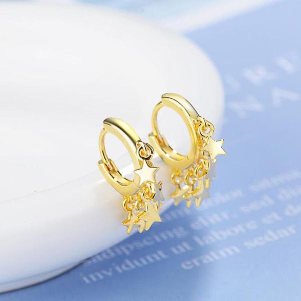 hoop & huggie 1pair fashion pentagram earrings female temperament joker long stud stars tassels for women, Golden;silver
hoop & huggie 1pair fashion pentagram earrings female temperament joker long stud stars tassels for women, Golden;silver
