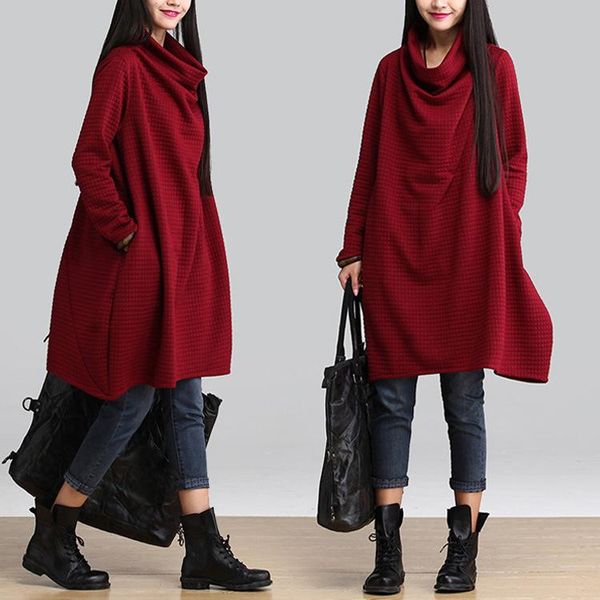 casual dresses 2021 autumn and winter dress ladie literary heap collar lattice knitted cotton loose women, Black;gray
casual dresses 2021 autumn and winter dress ladie literary heap collar lattice knitted cotton loose women, Black;gray