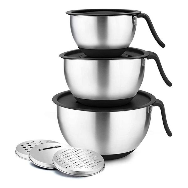 mixing bowl with lid set,mixing bowl,for kitchen chef baking preparation,with long handle,grater attachment bowls 
mixing bowl with lid set,mixing bowl,for kitchen chef baking preparation,with long handle,grater attachment bowls