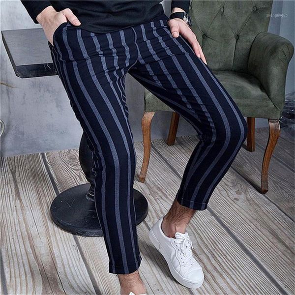 men's pants autumn men stripe casual lace up middle waist pencil fashion streetwear male skinny trousers, Black
men's pants autumn men stripe casual lace up middle waist pencil fashion streetwear male skinny trousers, Black