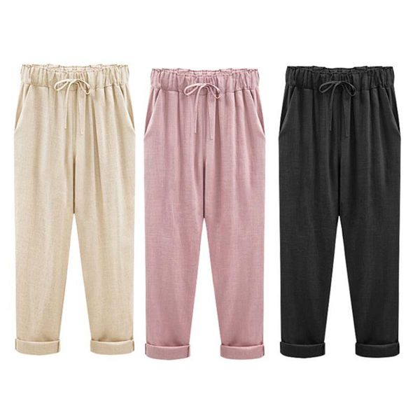 women's pants & capris women plus size cuffed ankle length cropped solid color loose casual harem trousers drawstring waist thin street, Black;white
women's pants & capris women plus size cuffed ankle length cropped solid color loose casual harem trousers drawstring waist thin street, Black;white