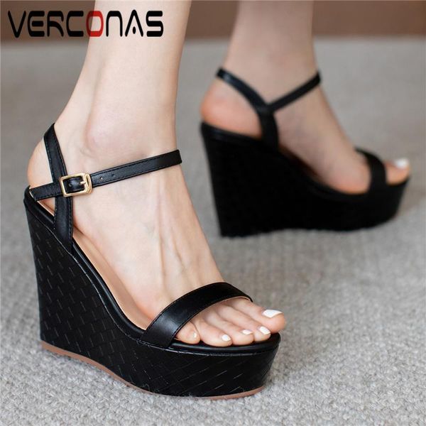 dress shoes verconas 2021 women sandals summer fashion concise wedges heels genuine leather pumps casual party platforms woman, Black
dress shoes verconas 2021 women sandals summer fashion concise wedges heels genuine leather pumps casual party platforms woman, Black