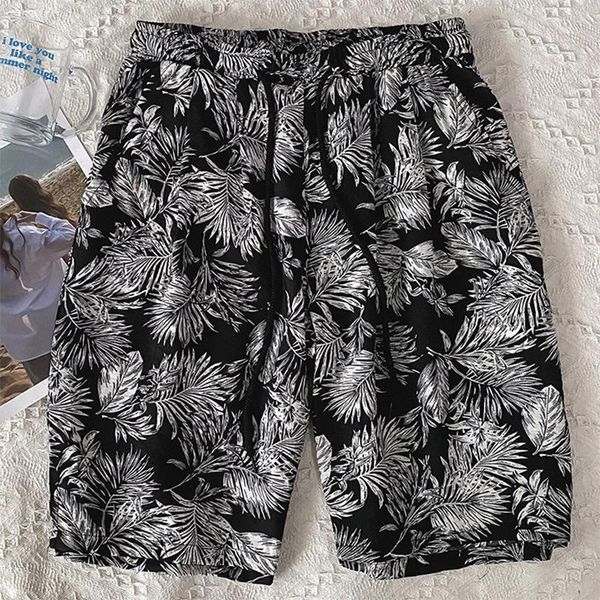 men's shorts men fashion leaf printed short trouser hipster 2021 summer beach casual clothes daily street loose mid waist, White;black
men's shorts men fashion leaf printed short trouser hipster 2021 summer beach casual clothes daily street loose mid waist, White;black