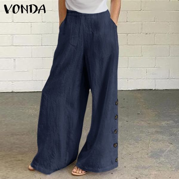 women's pants & capris long casual solid pantalon vonda 2021 cotton linen fashion elegant wide leg trousers women high waist butto, Black;white
women's pants & capris long casual solid pantalon vonda 2021 cotton linen fashion elegant wide leg trousers women high waist butto, Black;white
