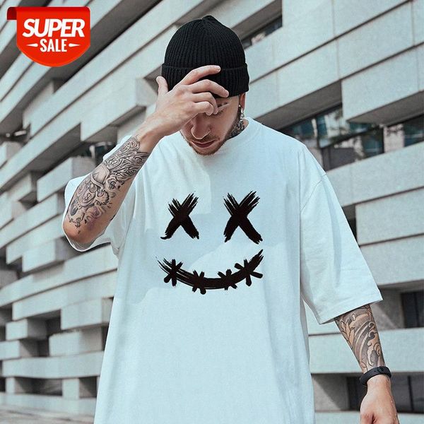 little devil smiley face short-sleeved t-shirt trend tide brand loose national half-sleeved summer plus size five-point sleeve men #r84h, White;black
little devil smiley face short-sleeved t-shirt trend tide brand loose national half-sleeved summer plus size five-point sleeve men #r84h, White;black