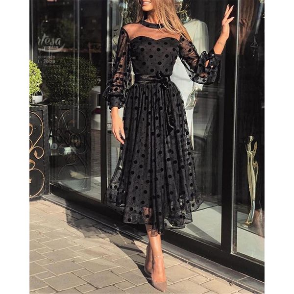 elegant polka dot mesh sheer dress vestidos women fashion party evening club sundress robe casual dresses, Black;gray
elegant polka dot mesh sheer dress vestidos women fashion party evening club sundress robe casual dresses, Black;gray