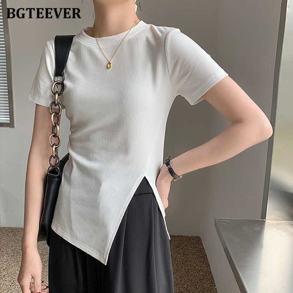 women's t-shirt t shirts stylish chic front split women t-shirts o-neck short sleeve stretched slim female tees summer solid pullover, White
women's t-shirt t shirts stylish chic front split women t-shirts o-neck short sleeve stretched slim female tees summer solid pullover, White