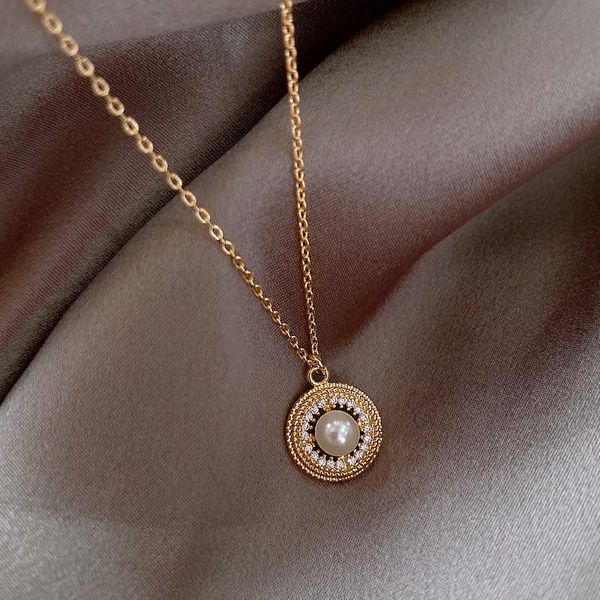 pendant necklaces lovelink pearl creative round zircon vintage fashion daily jewelry temperament cute sweater, Silver
pendant necklaces lovelink pearl creative round zircon vintage fashion daily jewelry temperament cute sweater, Silver