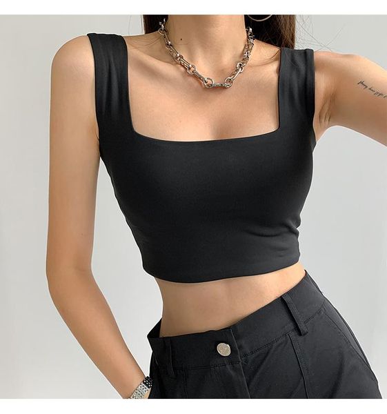 women's tanks & camis fashion solid color tank women ins croped street style clavicle sling vest female wide shoulder strap sports, White
women's tanks & camis fashion solid color tank women ins croped street style clavicle sling vest female wide shoulder strap sports, White