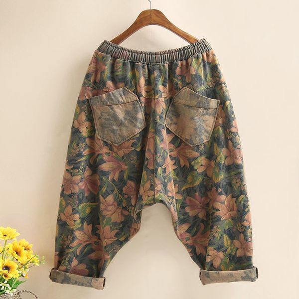 2011QPFJQD Vintage Printing Harem Jeans Woman Elastic Waist Denim Pants Ripped Washed Ladies Cotton Loose Holes Low Crotch Trousers, Multi
2011QPFJQD Vintage Printing Harem Jeans Woman Elastic Waist Denim Pants Ripped Washed Ladies Cotton Loose Holes Low Crotch Trousers, Multi
