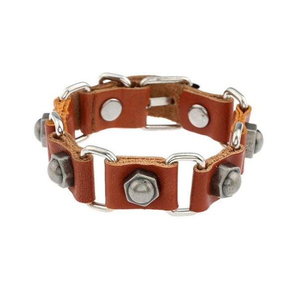 charm bracelets hexagonal shape bracelet vintage leather men's jewelry punk link, Golden;silver
charm bracelets hexagonal shape bracelet vintage leather men's jewelry punk link, Golden;silver