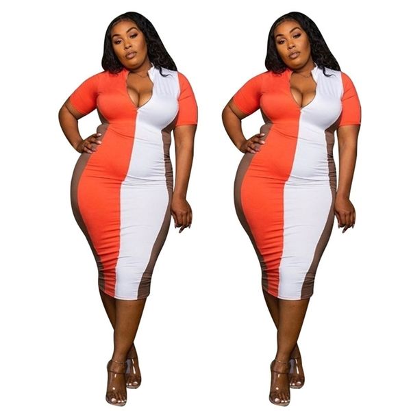 plus size dresses women summer wholesale ziper up bodycon stretch patchwork maxi dress elegant party outfits drop 211106, Black
plus size dresses women summer wholesale ziper up bodycon stretch patchwork maxi dress elegant party outfits drop 211106, Black