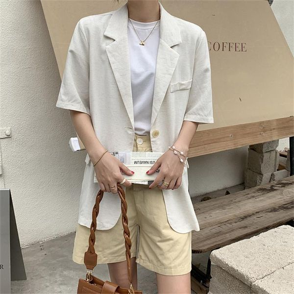 women's suits & blazers hzirip vintage linen cotton coats femme ol all match loose solid jackets casual retro office lady streetwear, White;black
women's suits & blazers hzirip vintage linen cotton coats femme ol all match loose solid jackets casual retro office lady streetwear, White;black