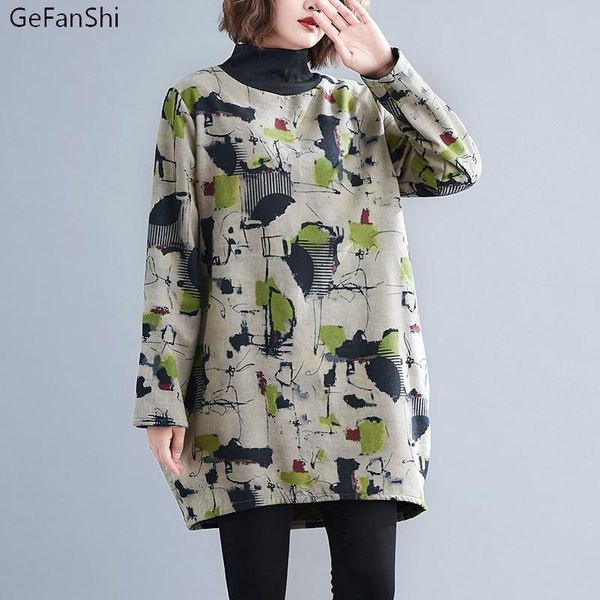 casual dresses 2021 autumn winter women dress vintage print turtleneck fleece thick loose fashion office elegant ladies, Black;gray
casual dresses 2021 autumn winter women dress vintage print turtleneck fleece thick loose fashion office elegant ladies, Black;gray