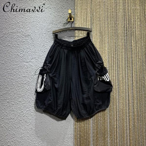 women's pants & capris 2021 summer elastic high waist loose wide legs large pocket leisure bloomers lady black fifth, Black;white
women's pants & capris 2021 summer elastic high waist loose wide legs large pocket leisure bloomers lady black fifth, Black;white