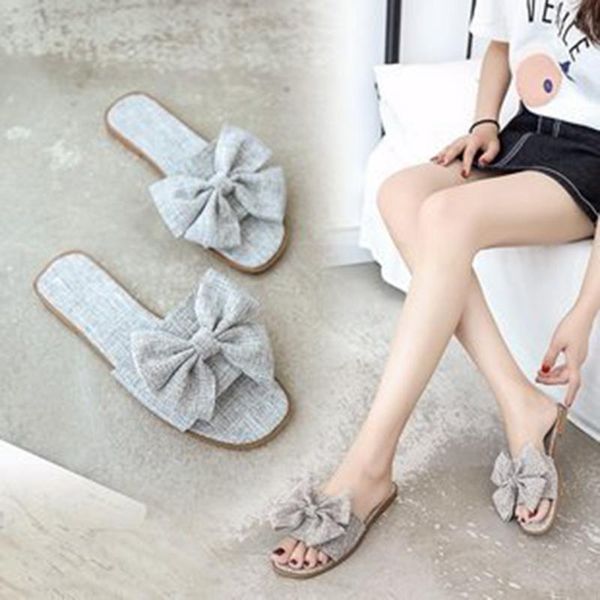 slippers women's 2021 summer linen bow-knot slides trendy lazy flats peep toe sandals luxury soft soled non-slip beach flipflops, Black
slippers women's 2021 summer linen bow-knot slides trendy lazy flats peep toe sandals luxury soft soled non-slip beach flipflops, Black