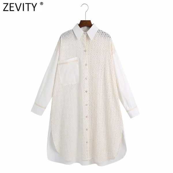 women's blouses & shirts zevity 2021 women hollow out embroidery patchwork long smock blouse office lady pocket casual shirt chic blusa, White
women's blouses & shirts zevity 2021 women hollow out embroidery patchwork long smock blouse office lady pocket casual shirt chic blusa, White