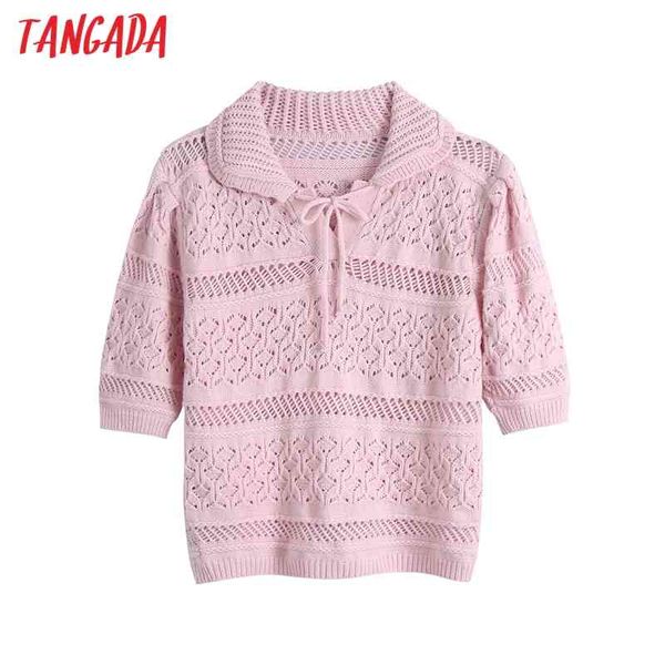 women hollow pink bow collar cropped knitted sweater vintage short sleeve female pullovers chic be499 210416, White;black
women hollow pink bow collar cropped knitted sweater vintage short sleeve female pullovers chic be499 210416, White;black