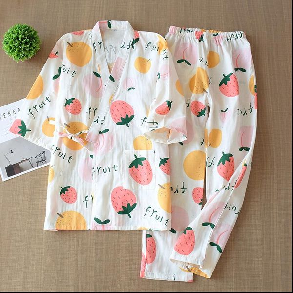 seven sleeve japanese style women sleepwear kimono pajamas set spring and autumn 100% gauze home clothes cute sweet two p, Black;red
seven sleeve japanese style women sleepwear kimono pajamas set spring and autumn 100% gauze home clothes cute sweet two p, Black;red
