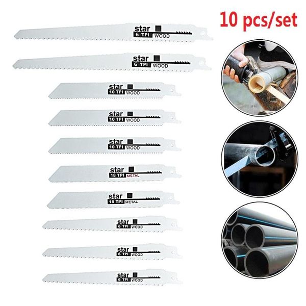 hand tools 10 pieces of reciprocating saw blade bimetal for cutting wood pvc pipe power tool accessories
hand tools 10 pieces of reciprocating saw blade bimetal for cutting wood pvc pipe power tool accessories